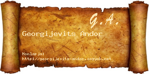 Georgijevits Andor névjegykártya