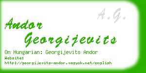 andor georgijevits business card